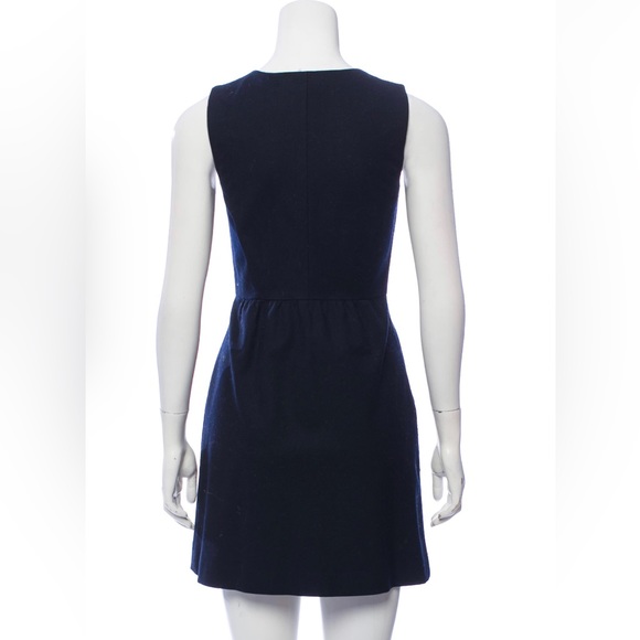 Theory Front Zip Wool Sheath Dress, Navy 0 EUC - Picture 3 of 11